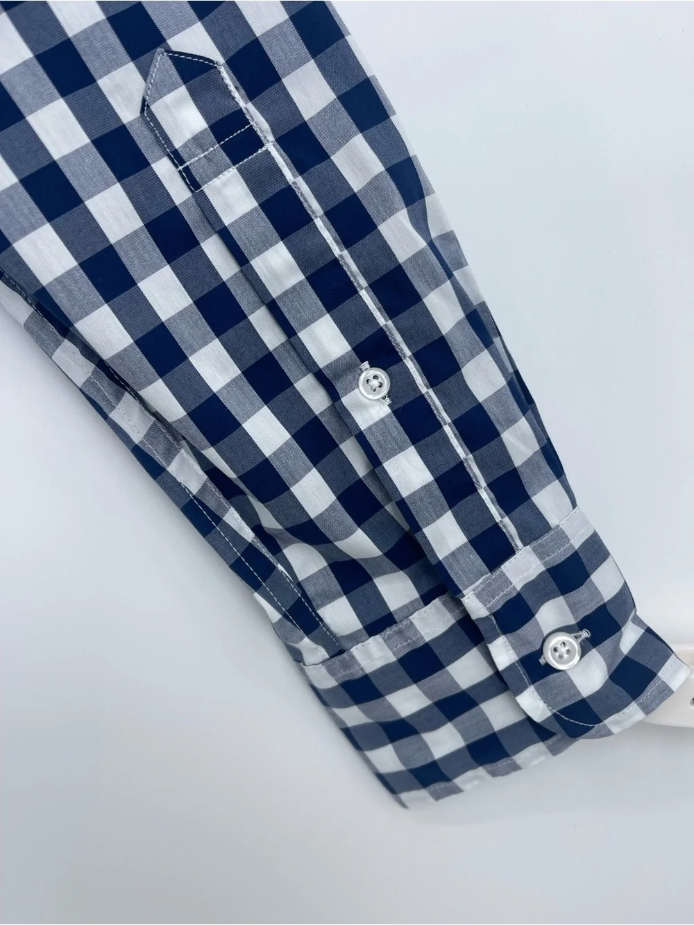 J. Crew Men’s Navy and White Gingham Button-Down Shirt
